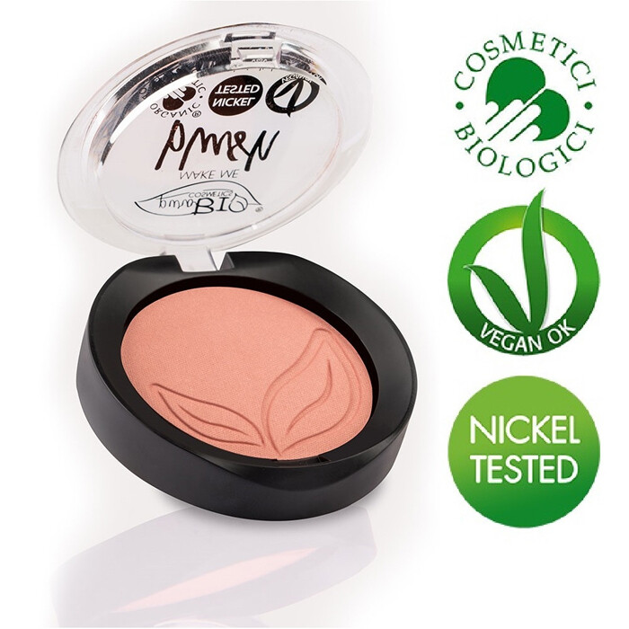 puroBio Cosmetics Blush n.01 Rosa Satinato con Riflessi Dorati
