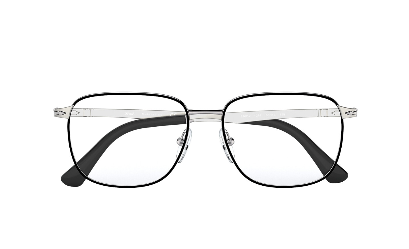 PERSOL 2462V 1074 black e silver occhiali
