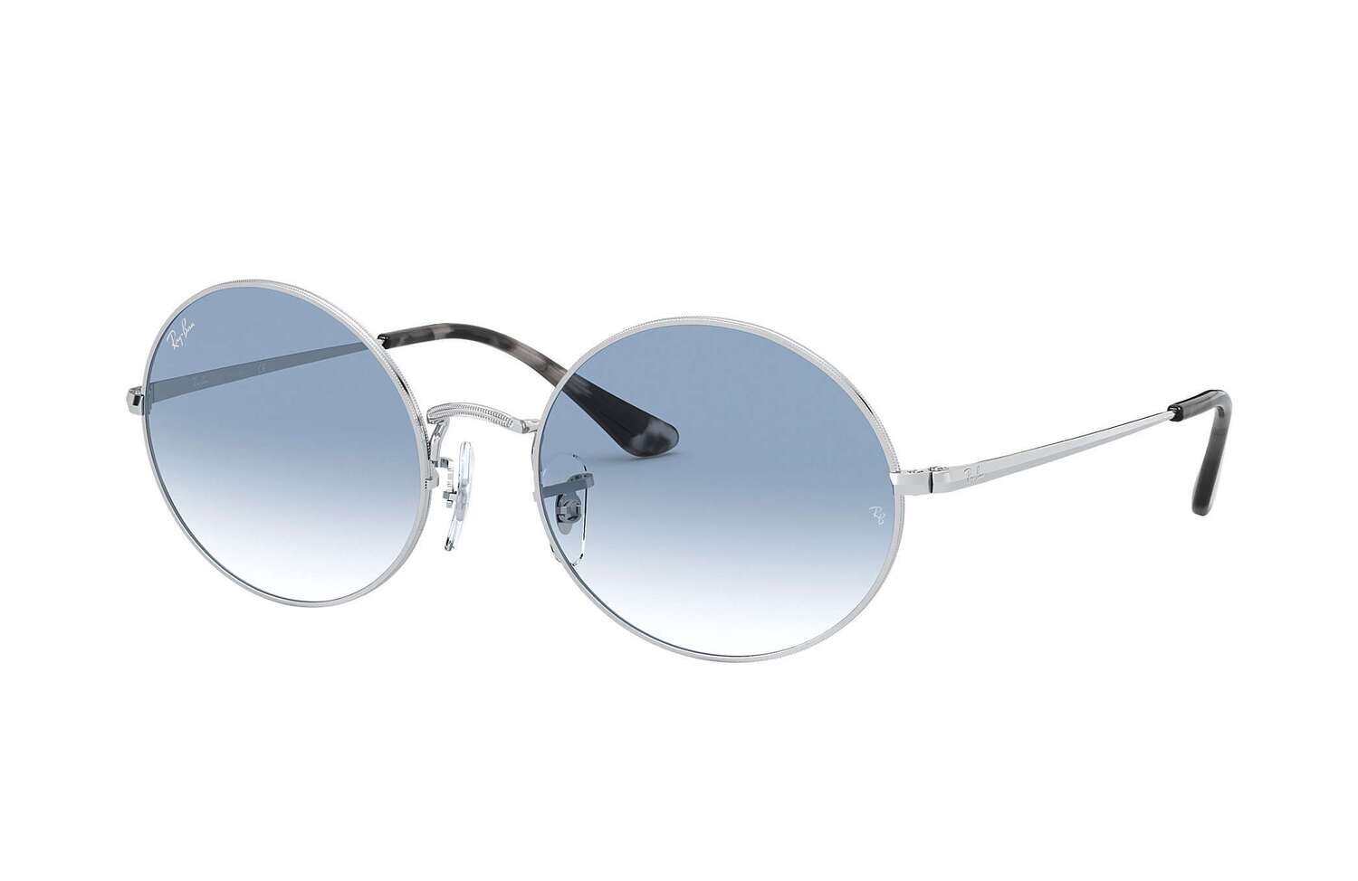 Ray ban OVAL 1970 91493F silver / light blue occhiali
