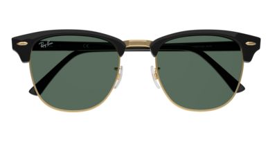 RAY BAN CLUBMASTER 3016 W0365 black - gold / grey green occhiali