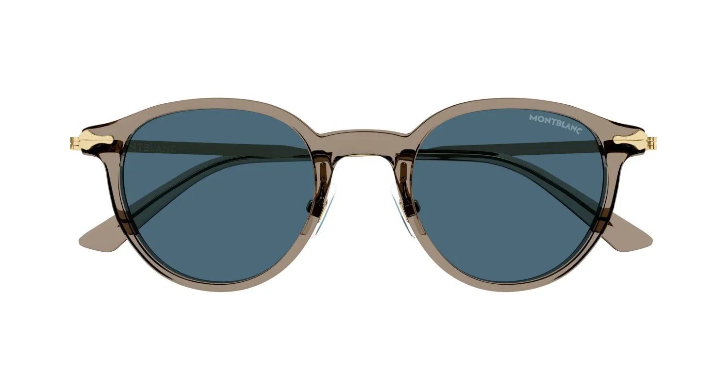 MONTBLANC MB0362S 005 brown transparent - gold / light blue occhiali MONTBLANC MB0362S 005 brown transparent - gold / light blue occhiali