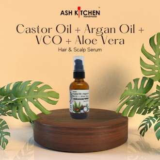 Hair & Scalp Serum (Castor Oil + Argan Oil + VCO + Aloe Vera)