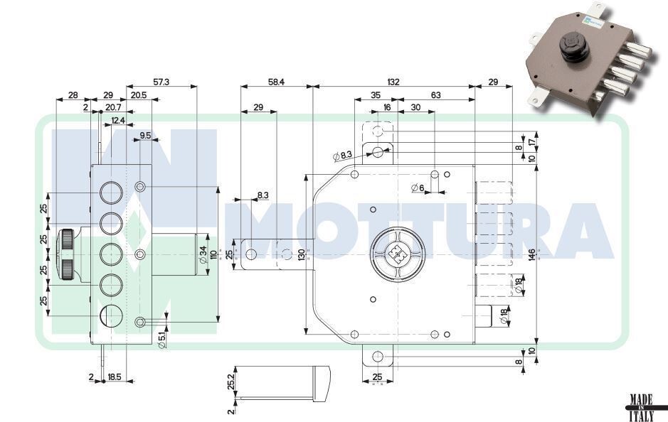 SERRATURA APPLICATA MOTTURA SERIE 30651