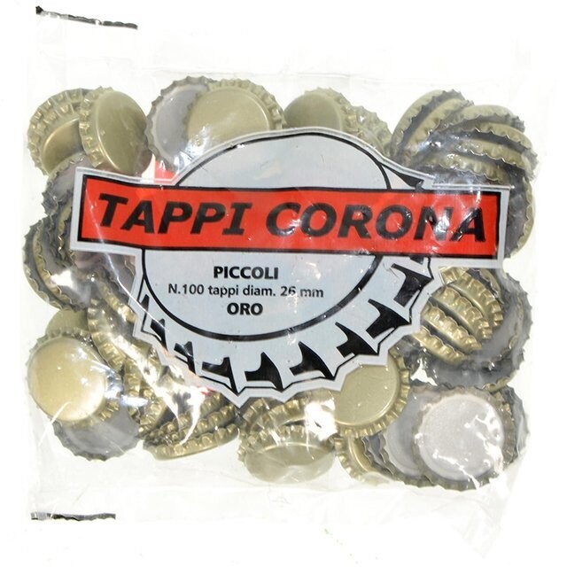 Tappo a corona dorato ⌀26 pz.100
