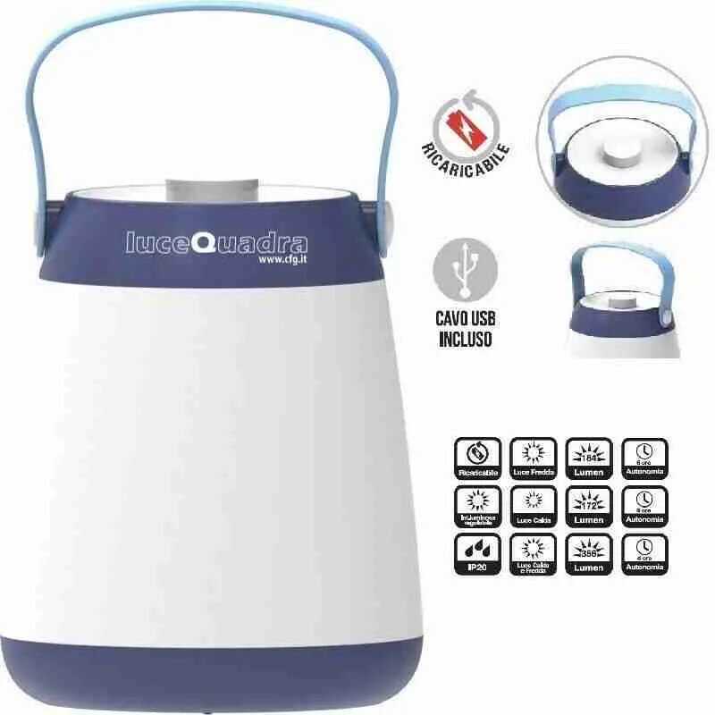 ALADINO - lampada ricaricabile - illuminazione 360 gradi