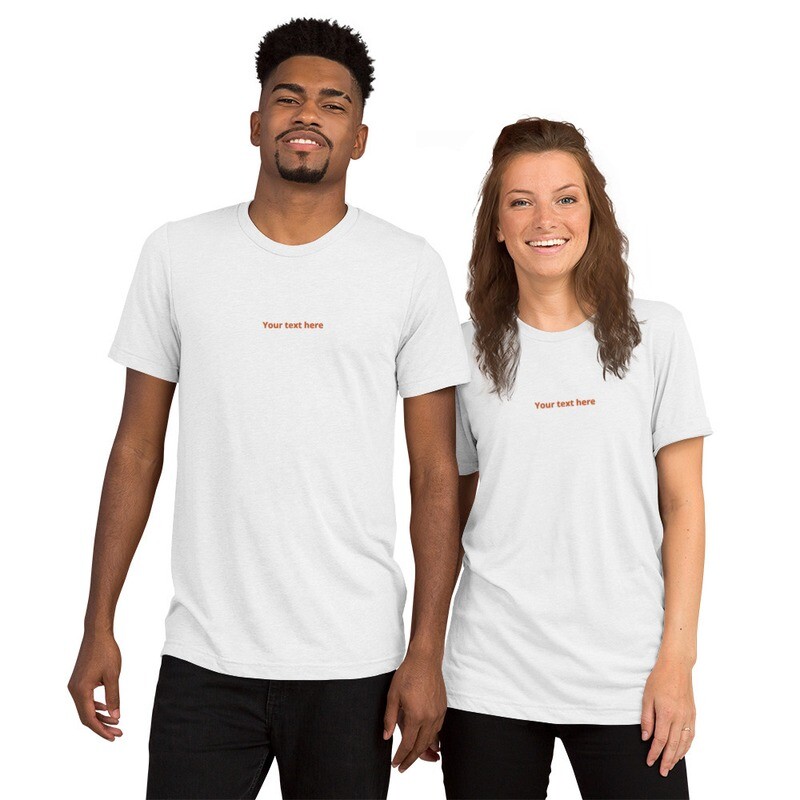 Short sleeve t-shirt with emb text