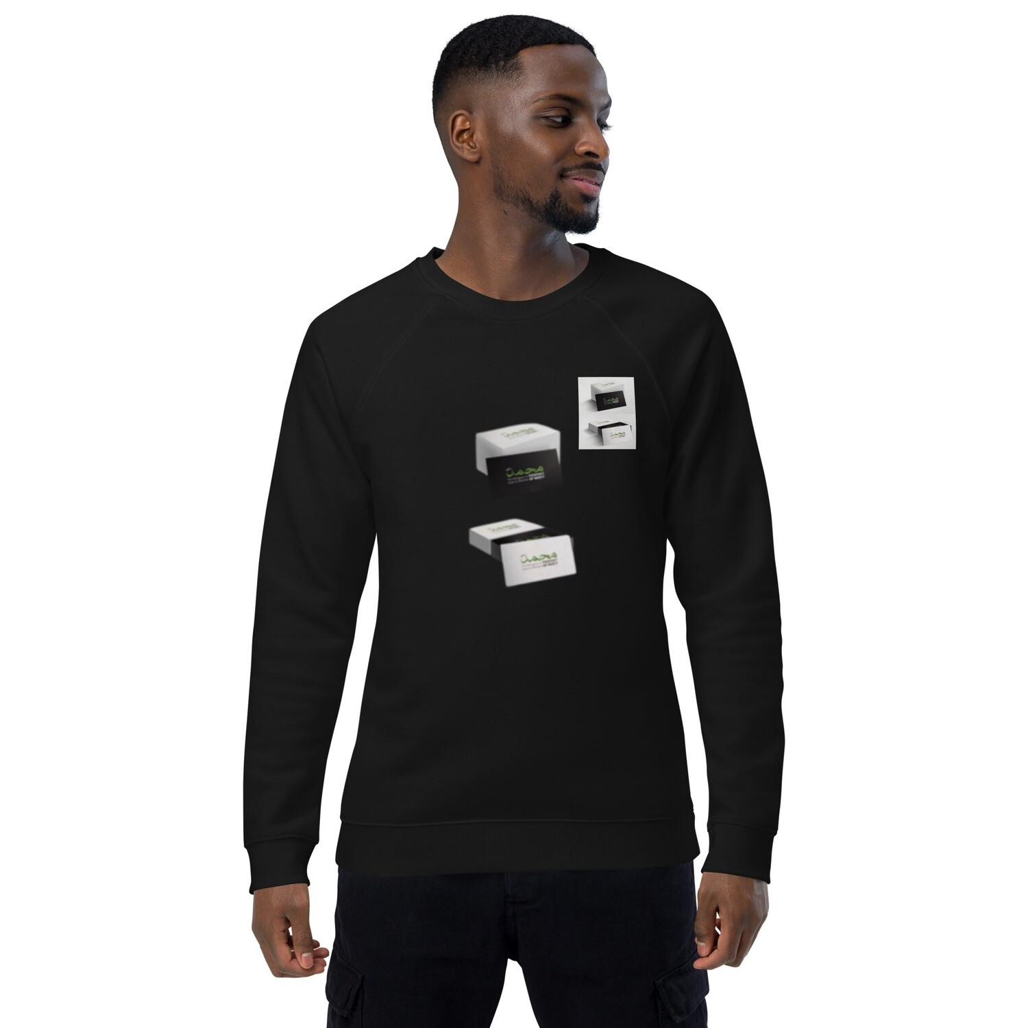 Unisex organic raglan sweatshirt