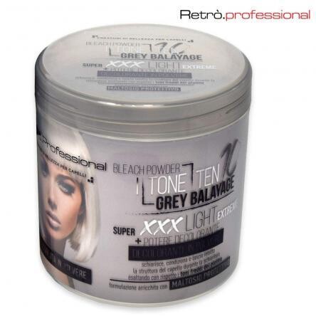 Retrò Professionale ITONE TEN GRAY BALAYAGE Super XXX Light Extreme  Polvere Decolorante 9 Toni 500gr
