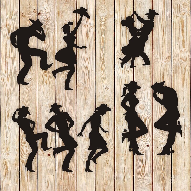 Cowboy&#39;s party silhouettes cutting file