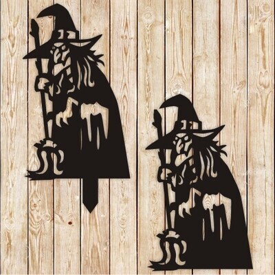 Witch Halloween&#39;s Yard Decor cutting file