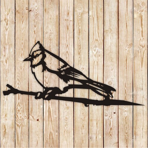 Blue Jay Bird Pike Decor
