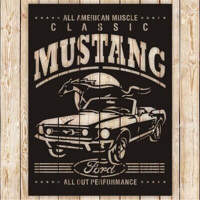 Mustang Vintage Sign Cutting File