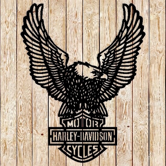 Harley-Davidson Eagle. Vintage Sign Cutting File