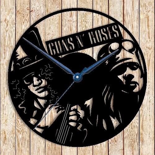 Guns &amp; Roses Clock Vector Cutting File