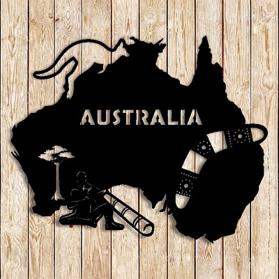 Map of Australia Art cutting file
