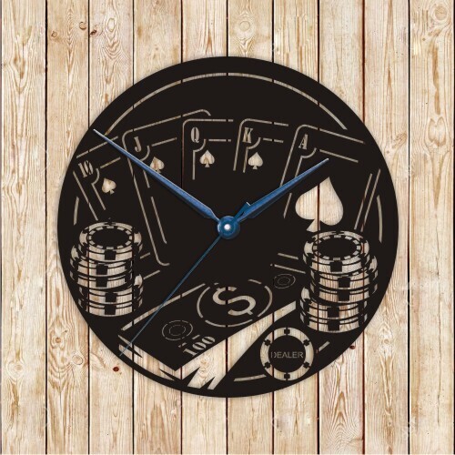 Casino &amp; Cards Clock Vector Cutting File