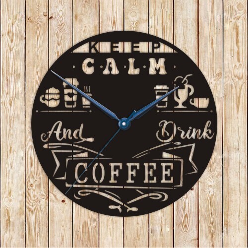 Coffee Shop Clock Vector Cutting File