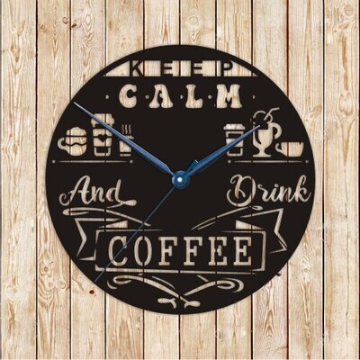 Coffee Shop Clock Vector Cutting File