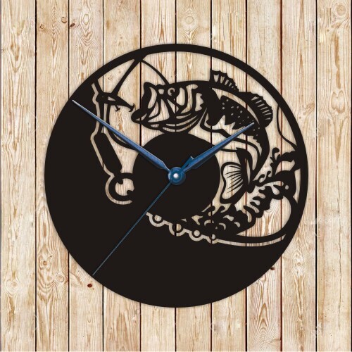 Fishing Clock Vector Cutting File