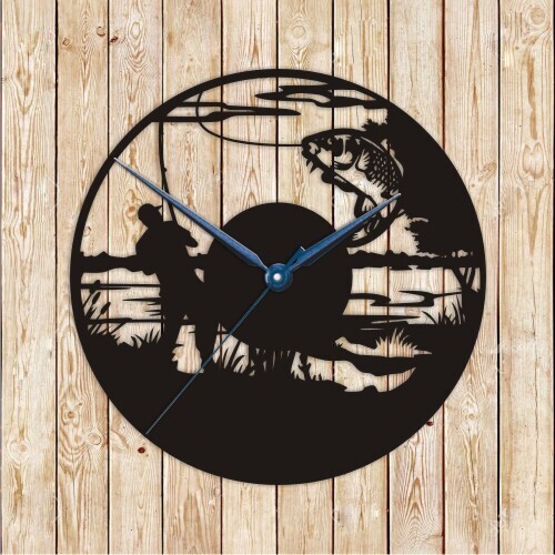 Fishing Clock Vector Cutting File