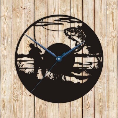 Fishing Clock Vector Cutting File