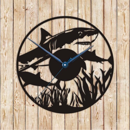 Shark Clock Vector Cutting File