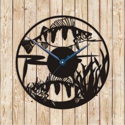 Perch Fish Clock Vector Cutting File
