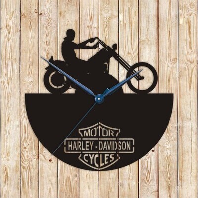 Motorcycle Harley-Davidson Clock Vector Cutting File