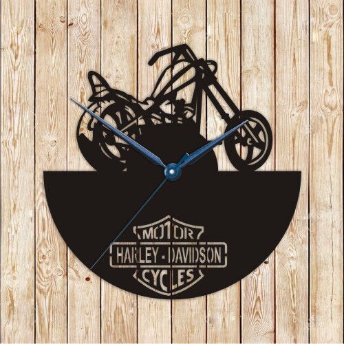 Motorcycle Harley-Davidson Clock Vector Cutting File