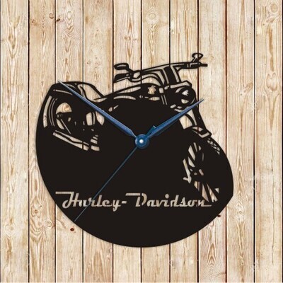 Motorcycle Harley-Davidson Clock Vector Cutting File