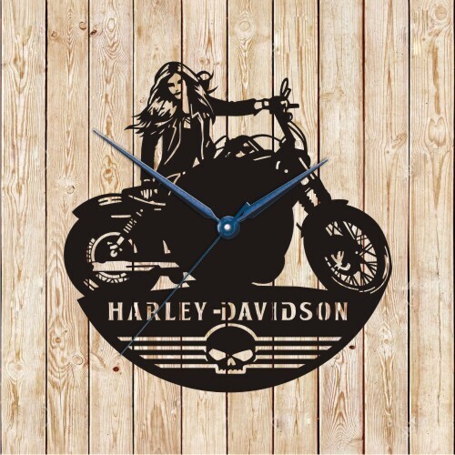 Harley-Davidson Girl Clock Vector Cutting File
