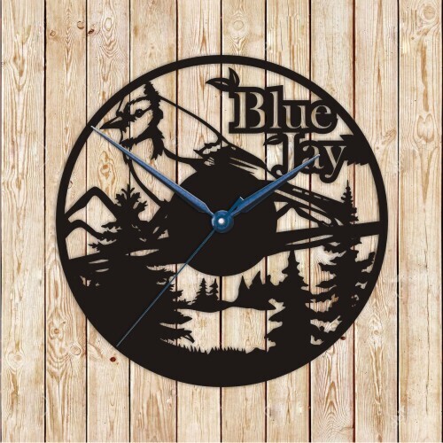 Blue Jay Clock Vector Cutting File