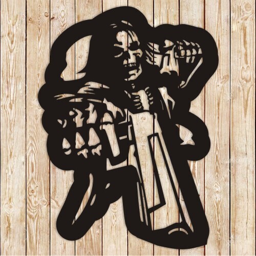 Armed Skull vector cutting file