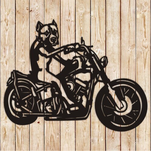 Dog Pitbull Biker cutting file