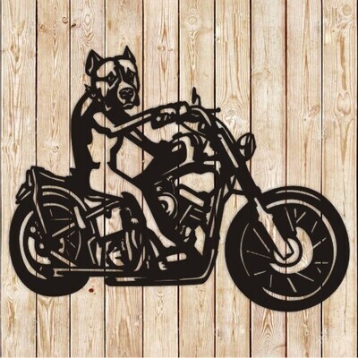 Dog Pitbull Biker cutting file