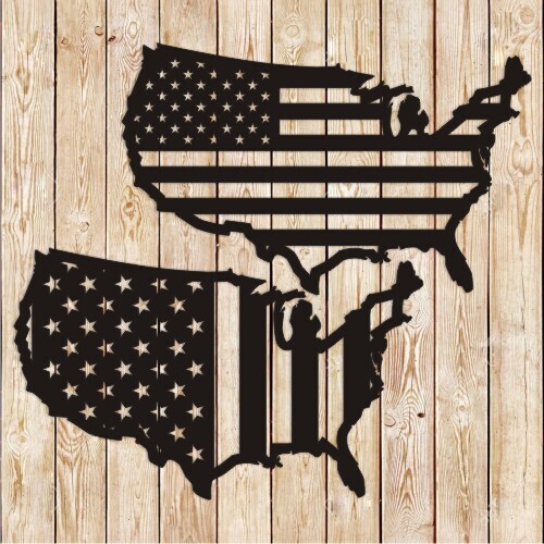 American flag map USA detailed