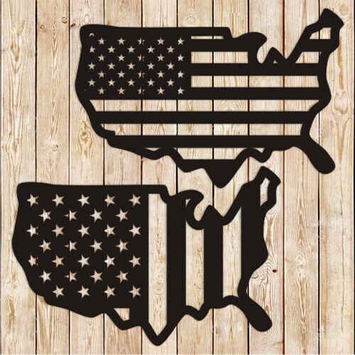 American flag map USA
