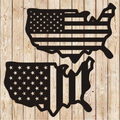 American flag map USA