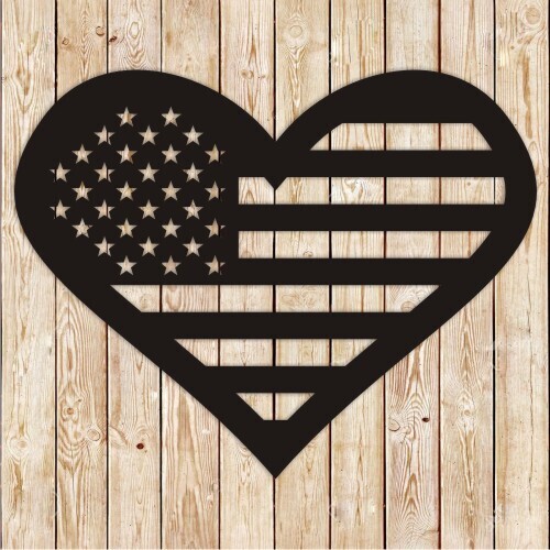 USA flag heart