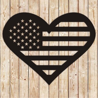 USA flag heart