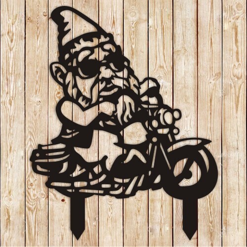 Biker Gnome garden decor cutting file