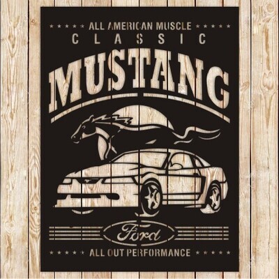 Mustang 2000 Vintage Sign Cutting File