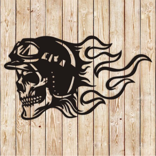Flaming Skull Helmet cutting file