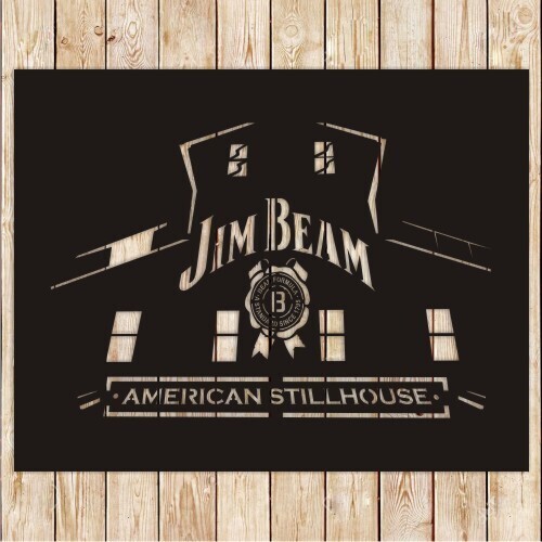 Jim Beam Whiskey Sign cutting file