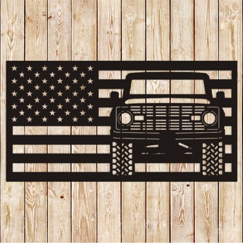 Two Doors Bronco American Flag Cutting File