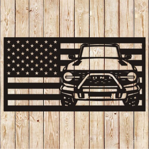 Two Doors Bronco American Flag Cutting File
