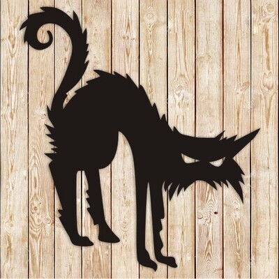 Creepy Cat Halloween&#39;s Yard Decor cutting file