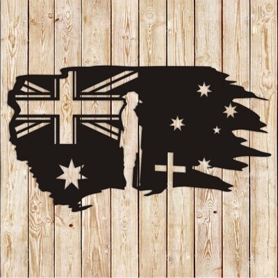 ANZAC Day Art Australian Flag Vector Cutting File