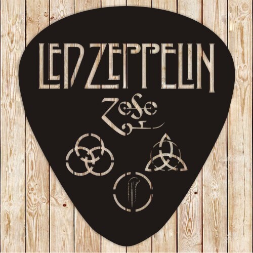 Led Zeppelin Guitar Pick Vector Cutting File