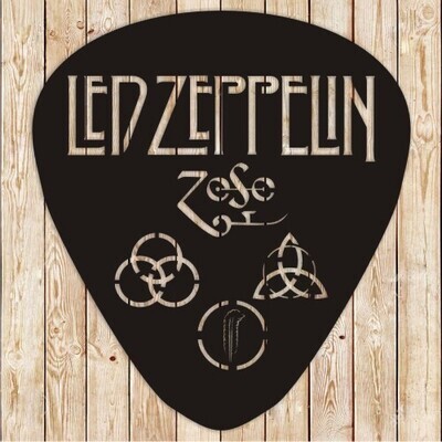 Led Zeppelin Guitar Pick Vector Cutting File